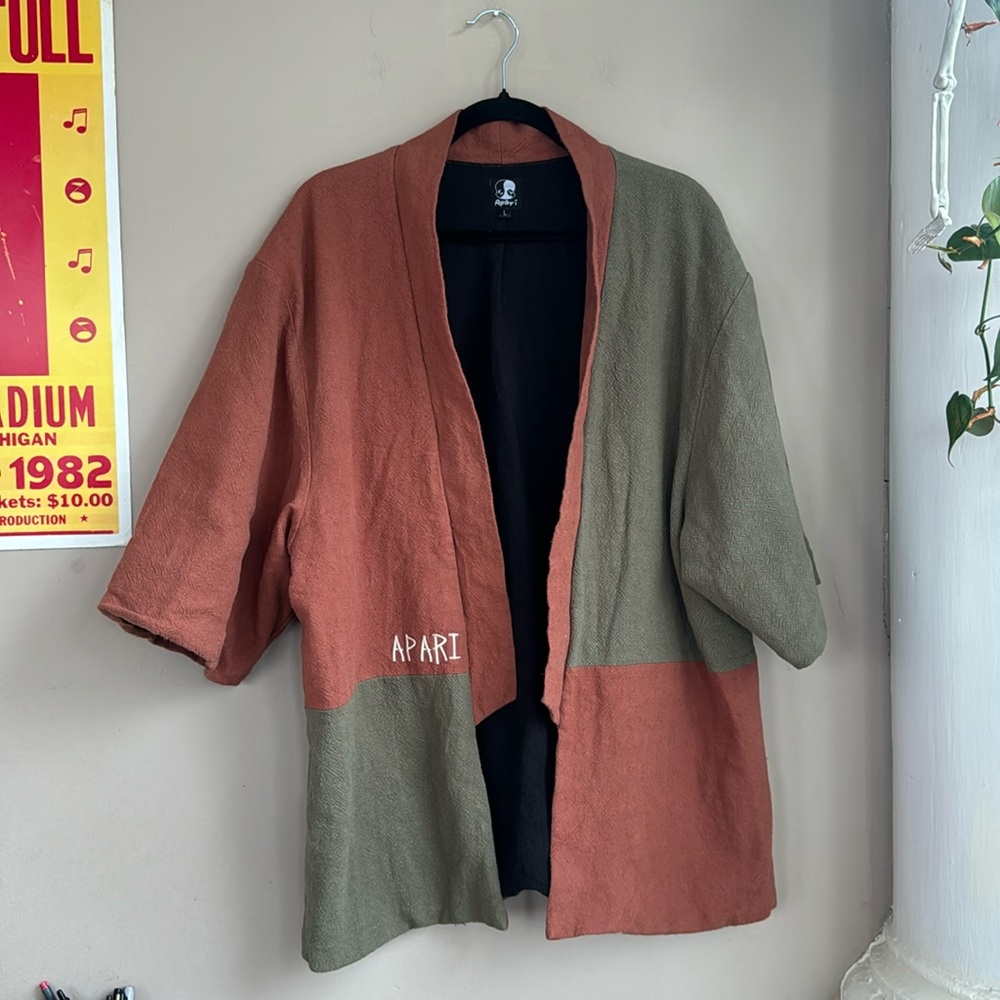 Apari Colorblock Haori Matcha/Terracotta